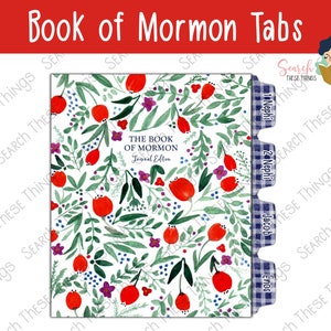 DIGITAL - Book of Mormon Tabs - Blue Plaid, Red Florals