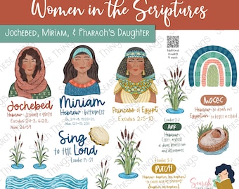 DIGITAL - Women in the Scriptures Series - Old Testament - Jochebed, Miriam & Pharaoh's daughter + EXTRA River and Bulrushes Graphics