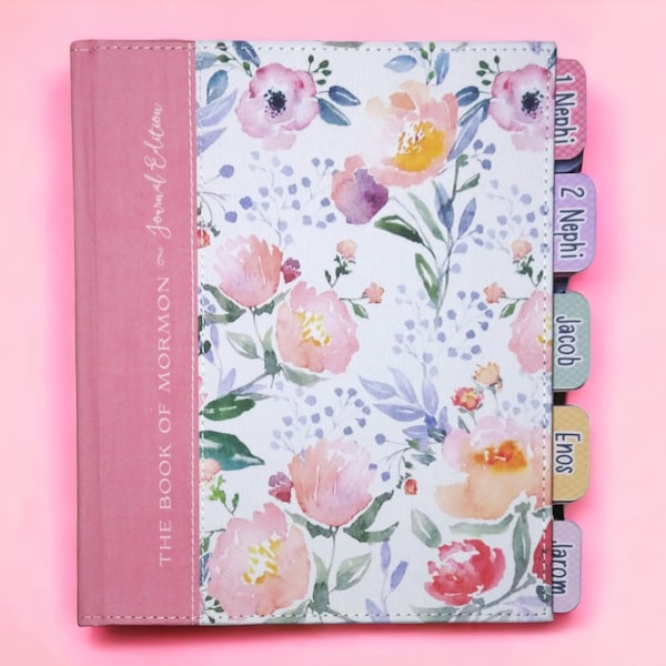 PHYSICAL Book of Mormon Tabs - Pink & Purple Florals