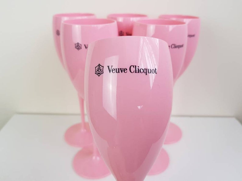 1x Veuve Clicquot Pink Acrylic Plastic Champagne Glasses Etsy