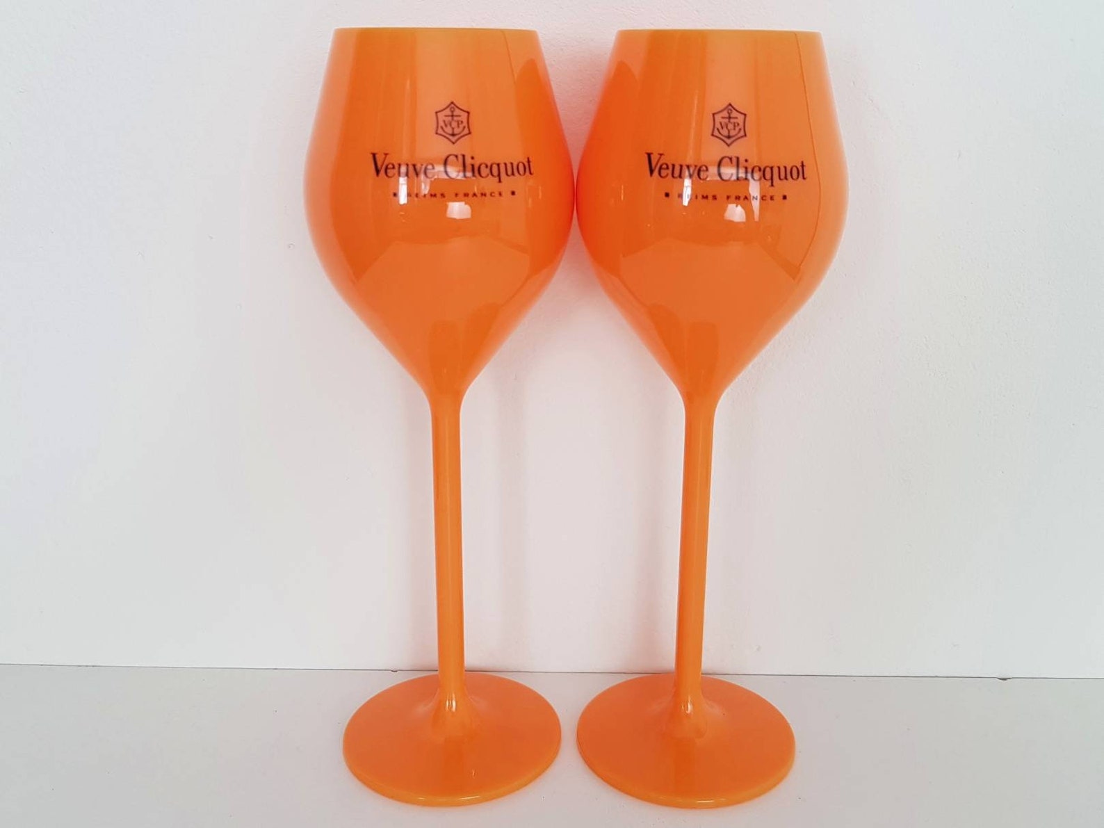 1x Veuve Clicquot Orange Acrylic Plastic Champagne Glasses Etsy
