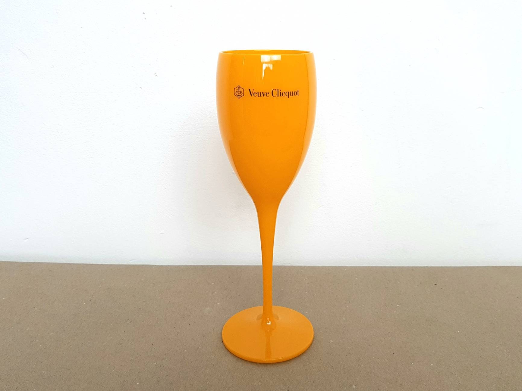 Veuve Clicquot Orange Acrylic Plastic Champagne Glasses