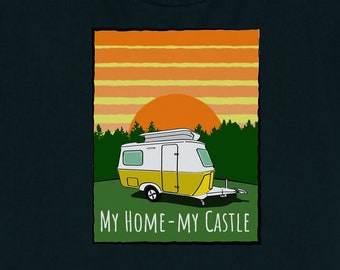 Camper T-Shirt mit Eriba Touring Wohnwagen, my Home-my Castle, PERSONALISIERT