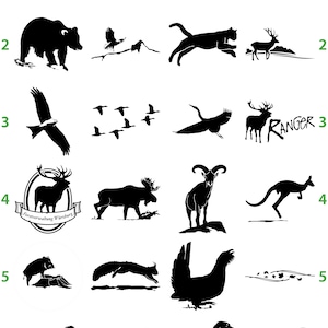 Conjunto de adesivos de animais (2x), vários motivos, vida selvagem