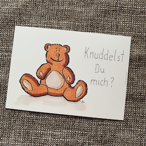 Carta "TEDDY Mi coccoli?" disegnato a mano - stampa di disegno originale