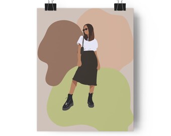 Wall Hanging Premium Poster Digital Art Print Stylish Sleek Pinterest Fashion in nude