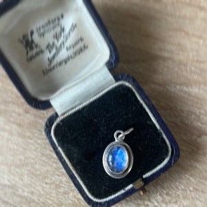 925 silver rainbow moonstone charm