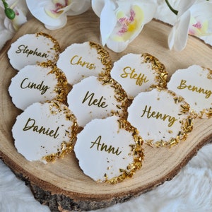 Gastgeschenke Set Hochzeit, Taufe, Geburtstag, Babyparty, Platzkarten, Namensschild, personalisiert optional mit Magnet