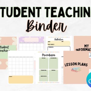 Peut inclure: Un classeur d'enseignement pour étudiants imprimable avec des pages pour les plans de cours, la réflexion, les procédures et mes informations. Les pages sont décorées de couleurs pastel et de motifs floraux.