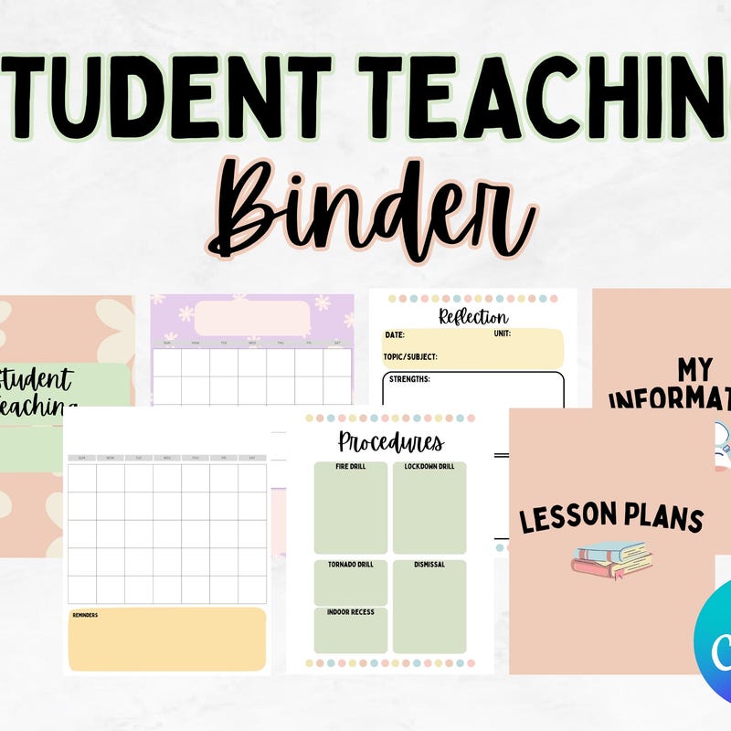 Student Teacher Binder Template - Etsy