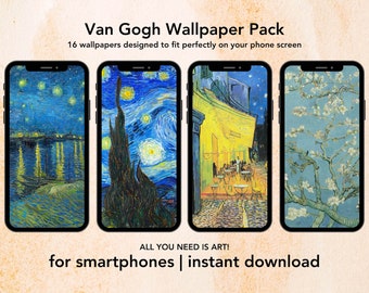 16 x Van Gogh Wallpapers for iPhone and Android | Instant Digital Download | Smartphone Backgrounds