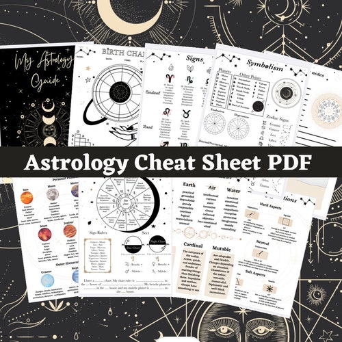Astrology Cheat Sheet PDF Guide Digital Grimoire Pages - Etsy