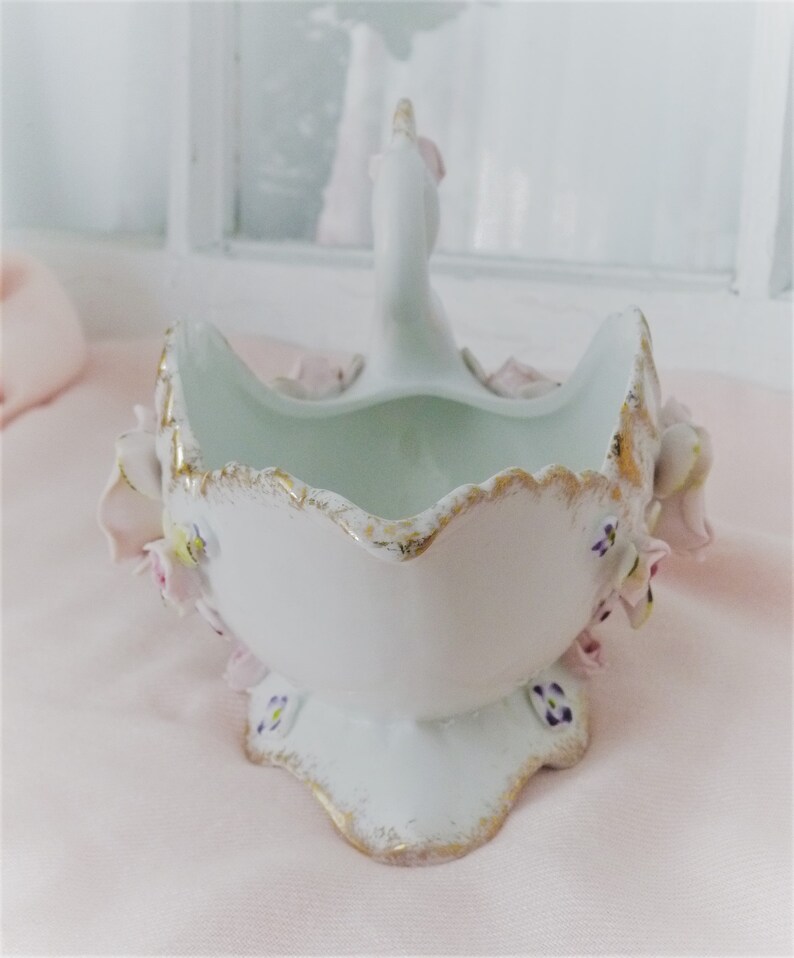 Vintage Capodimonté Collection of Three Magnificent Porcelain Swans