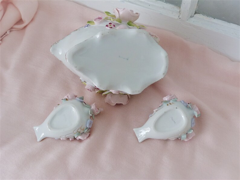 Vintage Capodimonté Collection of Three Magnificent Porcelain Swans