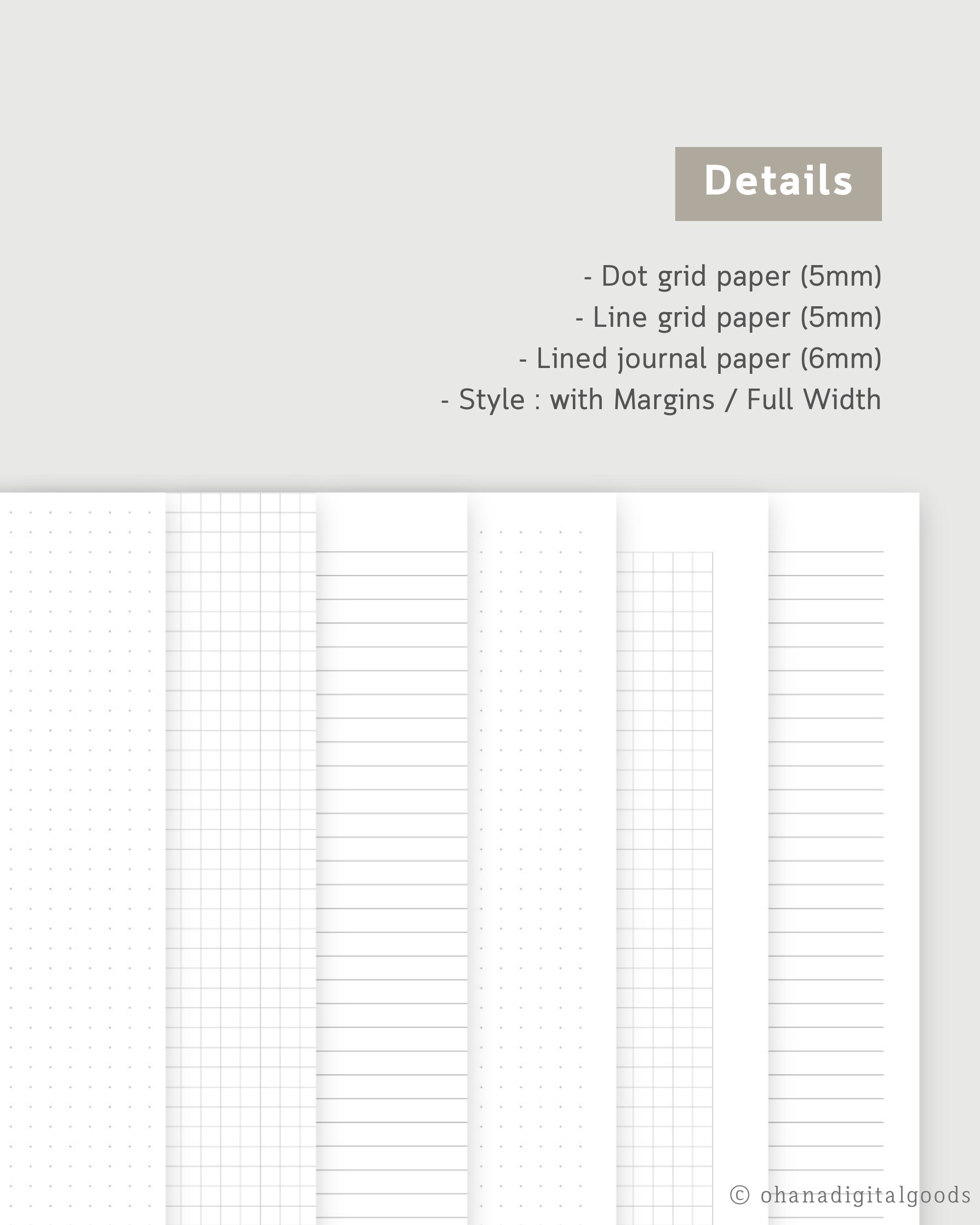 FREEBIE Basic Note Paper Bundle | for Bullet Journal | Printable ...