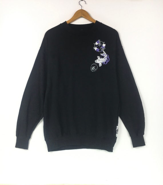 Vintage SUKAJAN JAPANESE BRAND Black Large CrewNec