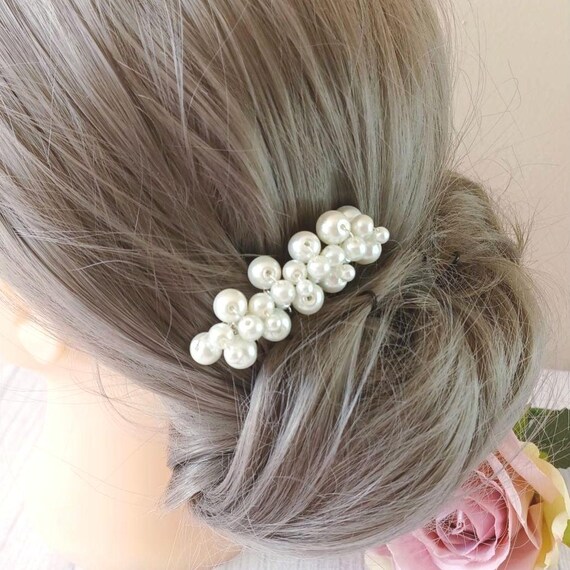 Handmade Pearl Hair Comb: Bridal Hair Accessories (5cm) - Etsy display picture 1