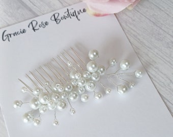 Pearl hair comb, Bridal pearl hair accessories, Pearl hair piece, Bridal hair comb, Bride hair accessories, Pearl hair slide, Wedding hair