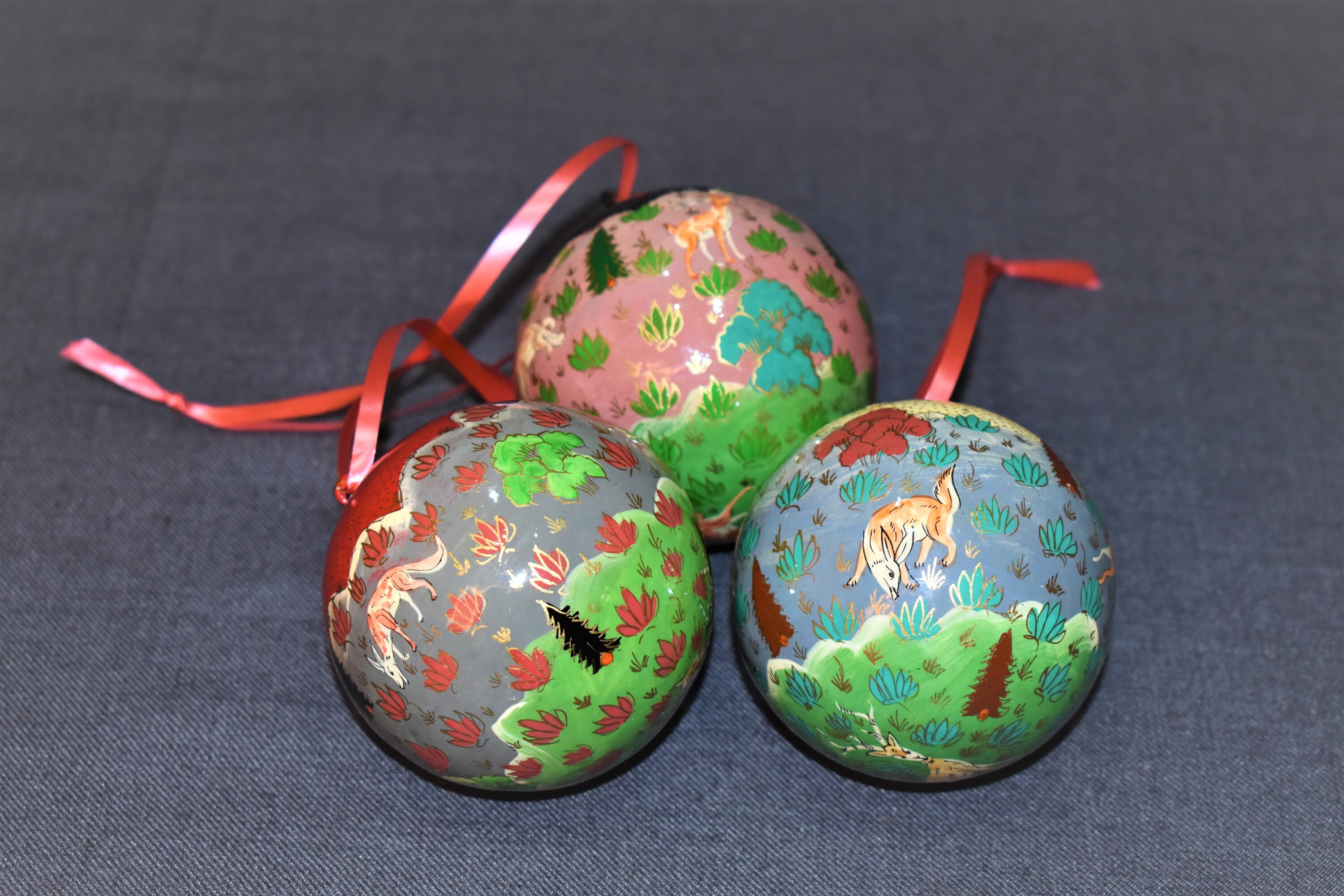 Weihnachten Kugeln Kashmiri Pappmaché Pappmaché von Etsy