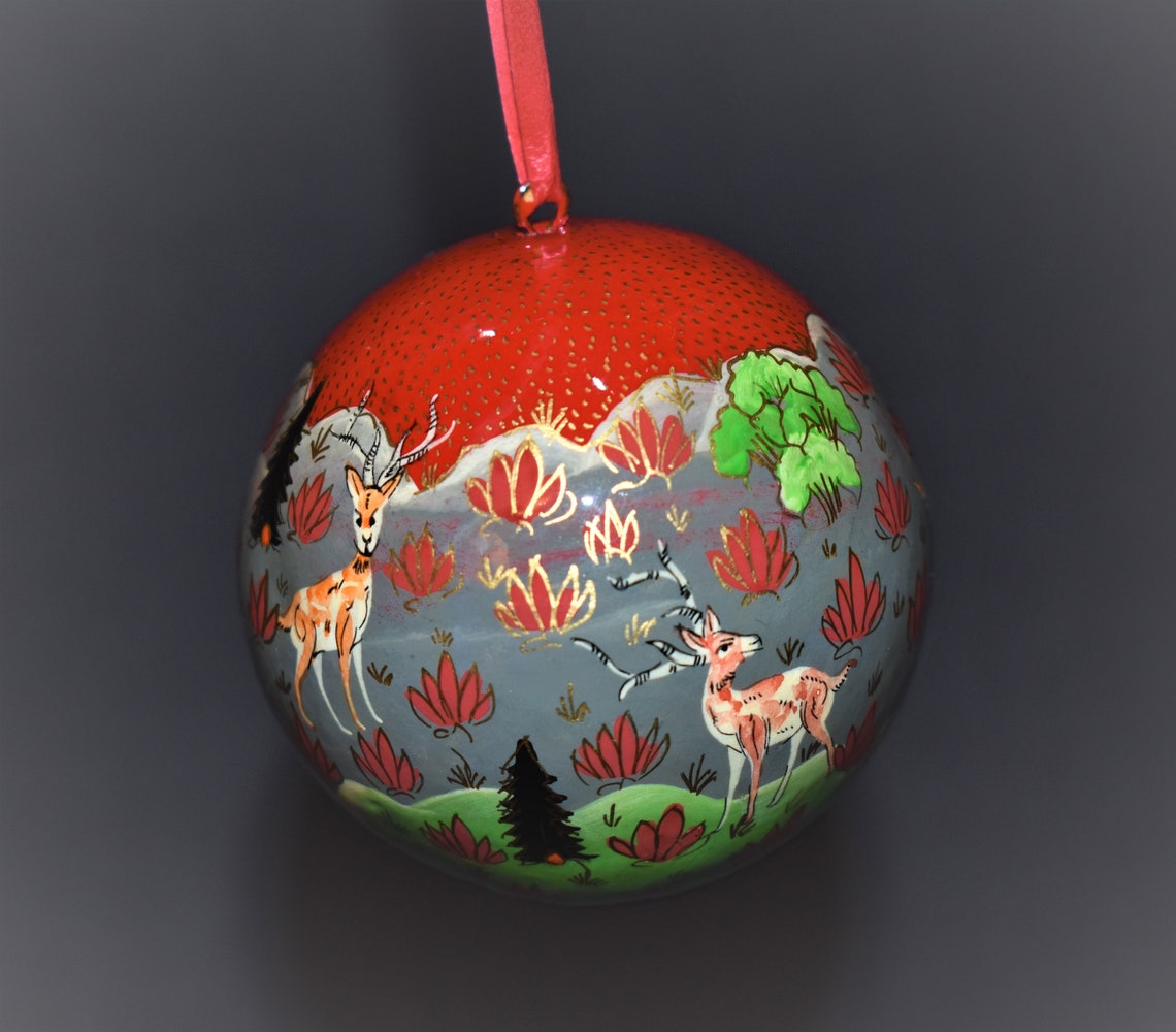 Weihnachten Kugeln Kashmiri Pappmaché Pappmaché von Etsy