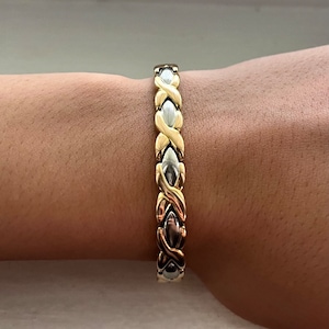 Woven Gold and Silver Braided Clasp Bracelet