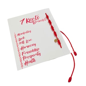 Pulsera de la suerte con siete nudos rojos para hombre y mujer, hilo rojo, pulsera roja de siete nudos, juego de pulseras para pareja, pulsera roja de siete nudos, unisex