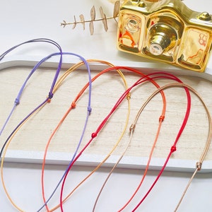 Adjustable Waxed Nylon Cord Necklace: Autumn Colors, Waterproof
