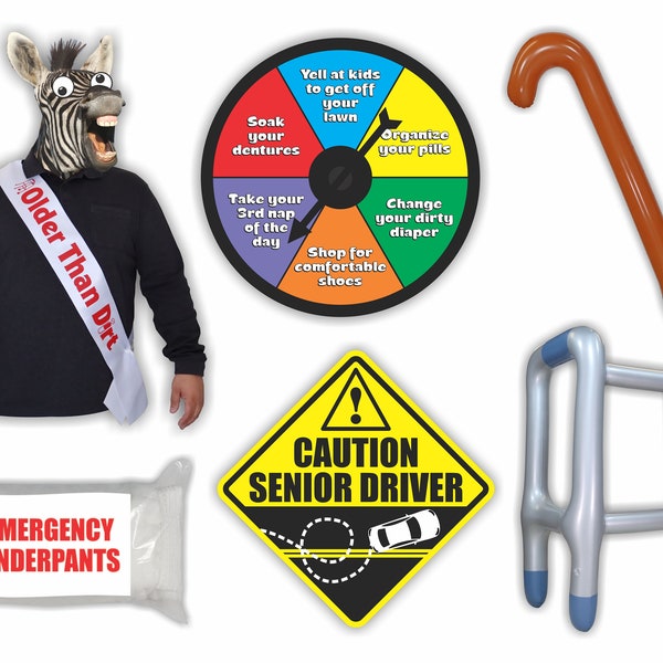 Funny Prank Gag Gift Set Kit For Dad, Mom, Grandma, Grandpa, Men Over Hill Retirement Office Joke For Old People, Fun For April Fool’s Day