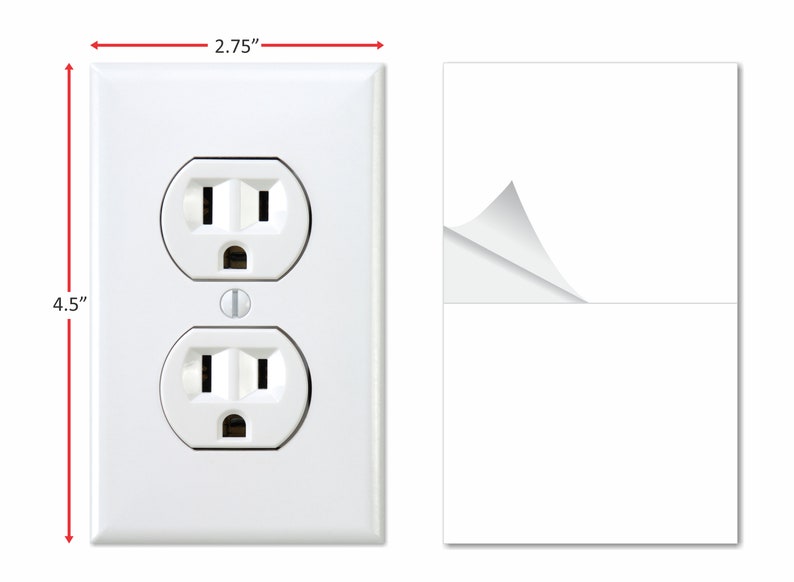 Fake Electrical Outlet Sticker, Joke Power Outlet Decals, Prank Wall