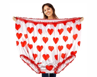Bragas gigantes con estampado de corazón de abuela, ropa interior para mamás grandes, regalo de broma divertido de gran tamaño, regalo divertido para adultos, ropa interior novedosa, bragas de abuela