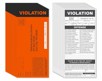 Fake Parking Tickets Prank - Qty 25, Joke Violation Parking, Funny Gag Pretend Police Traffic and Safety Car Citations, Adult & Kid Friendly