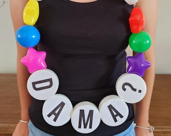 Pulsera de la amistad grande, collar de quinceañera, joyería personalizada con cuentas, regalo hecho a mano, collar de cumpleaños