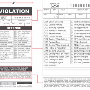 Fake Parking Tickets Prank Qty 25, Joke Violation Parking, Funny Gag ...