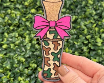 Duck Camo Duck Call with Bow freshie