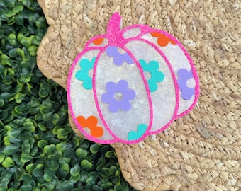 Floral Pumpkin Car Freshie, Fall Flower Pumkin Freshener, Autumn Hanging Car Accessory