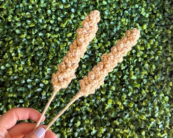 Wheat stem crochet flower bouquet