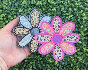 Leopard Print Daisy Car Freshie Sparkly Wild Flower Air Freshener