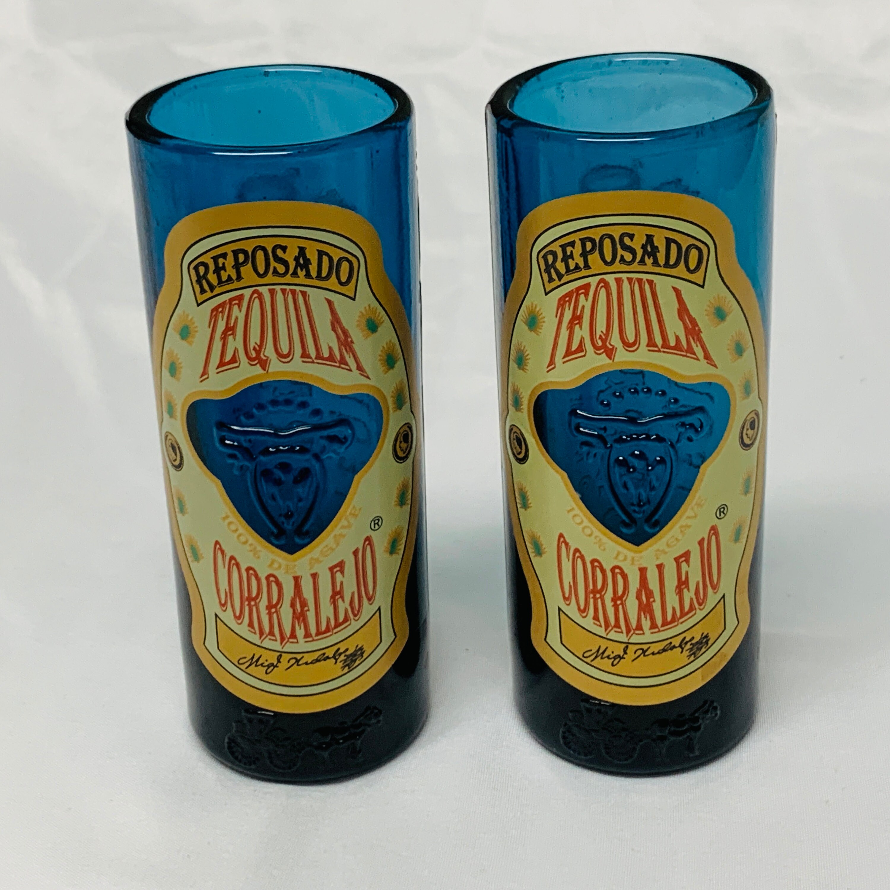Reposado Tequila Corralejo Shot Glasses cobalt Blue Set of Etsy