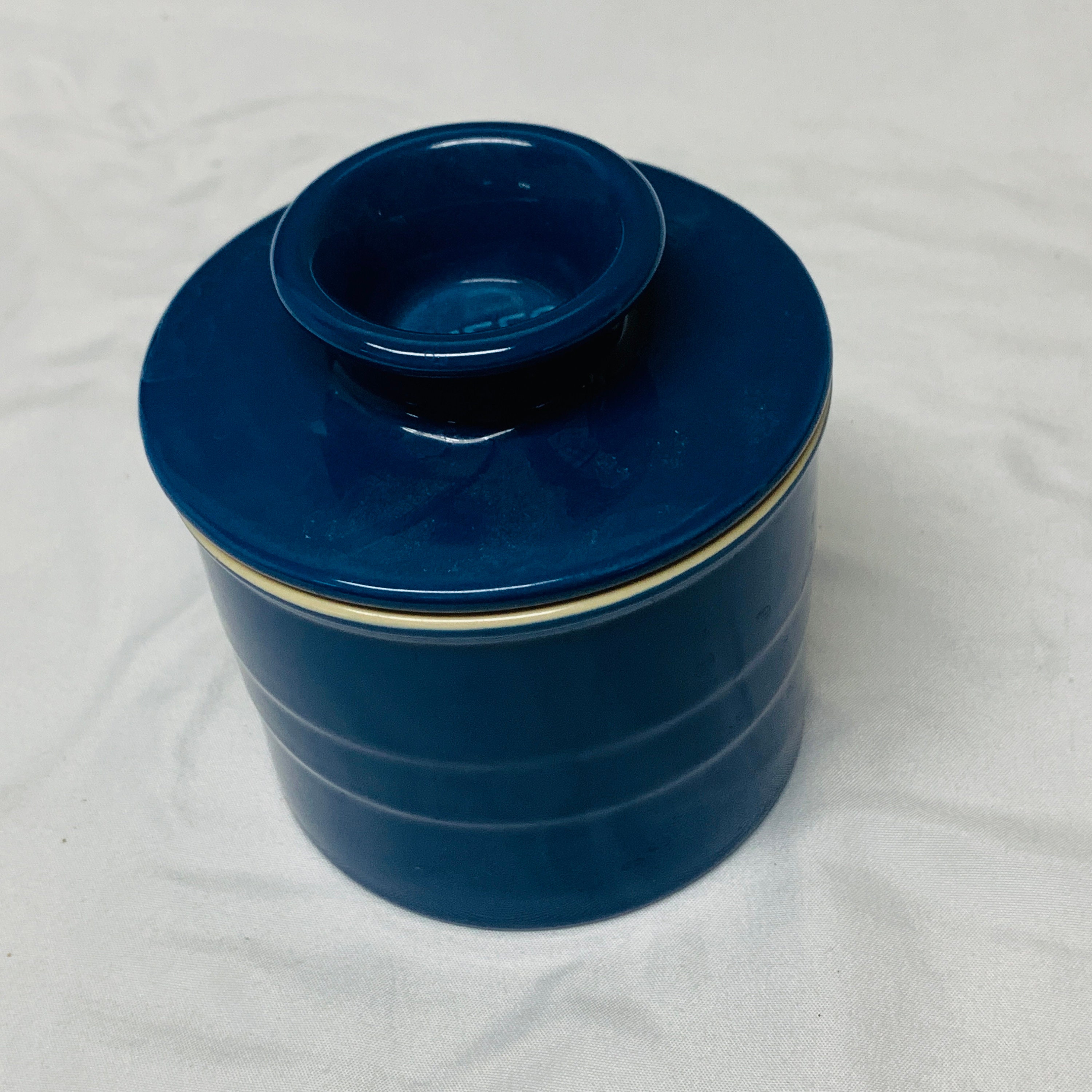 Handmade Ceramic Small French Butter Crock in Peace Glaze French Butter  Keeper French Butter Dish Made to Order 