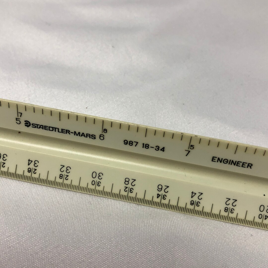 Vintage Staedtlermars Triangular Scale Ruler 987 1834 Engineer Etsy