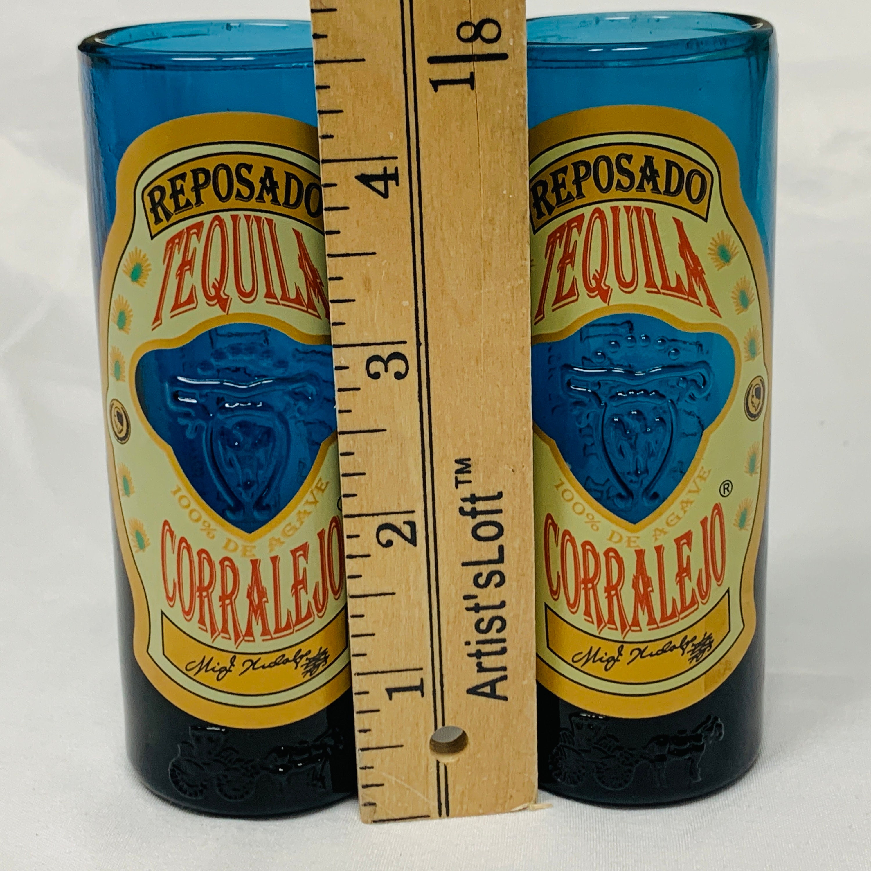 Reposado Tequila Corralejo Shot Glasses cobalt Blue Set of Etsy