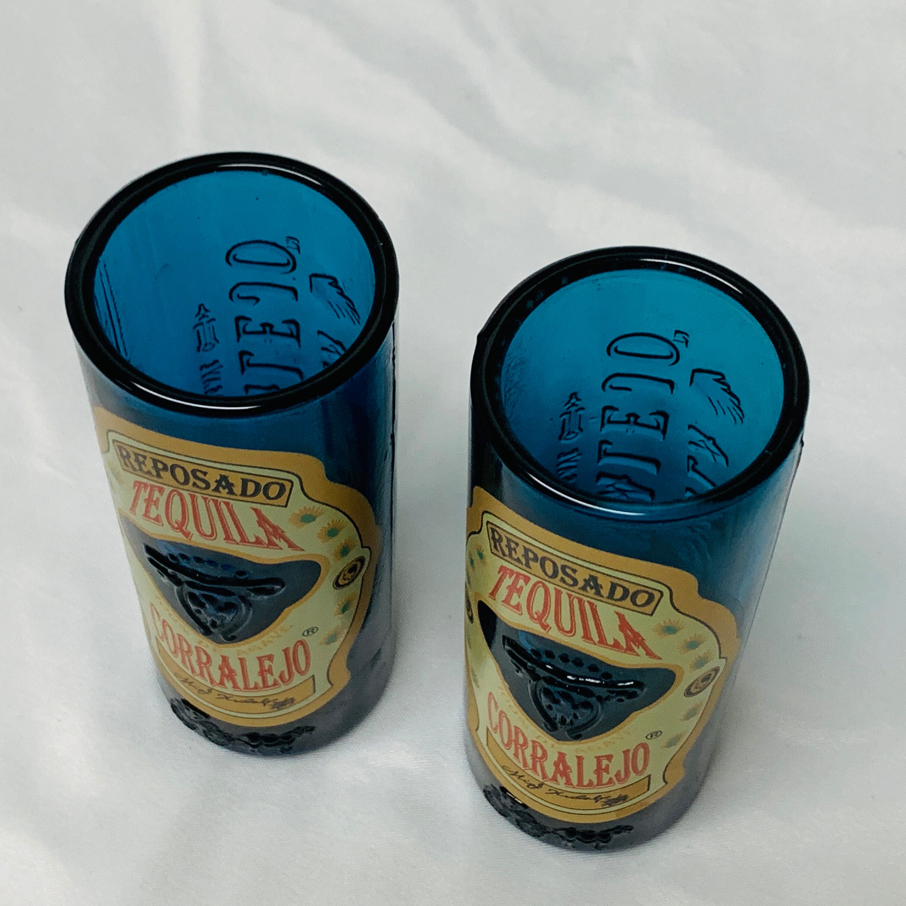Reposado Tequila Corralejo Shot Glasses cobalt Blue Set of Etsy