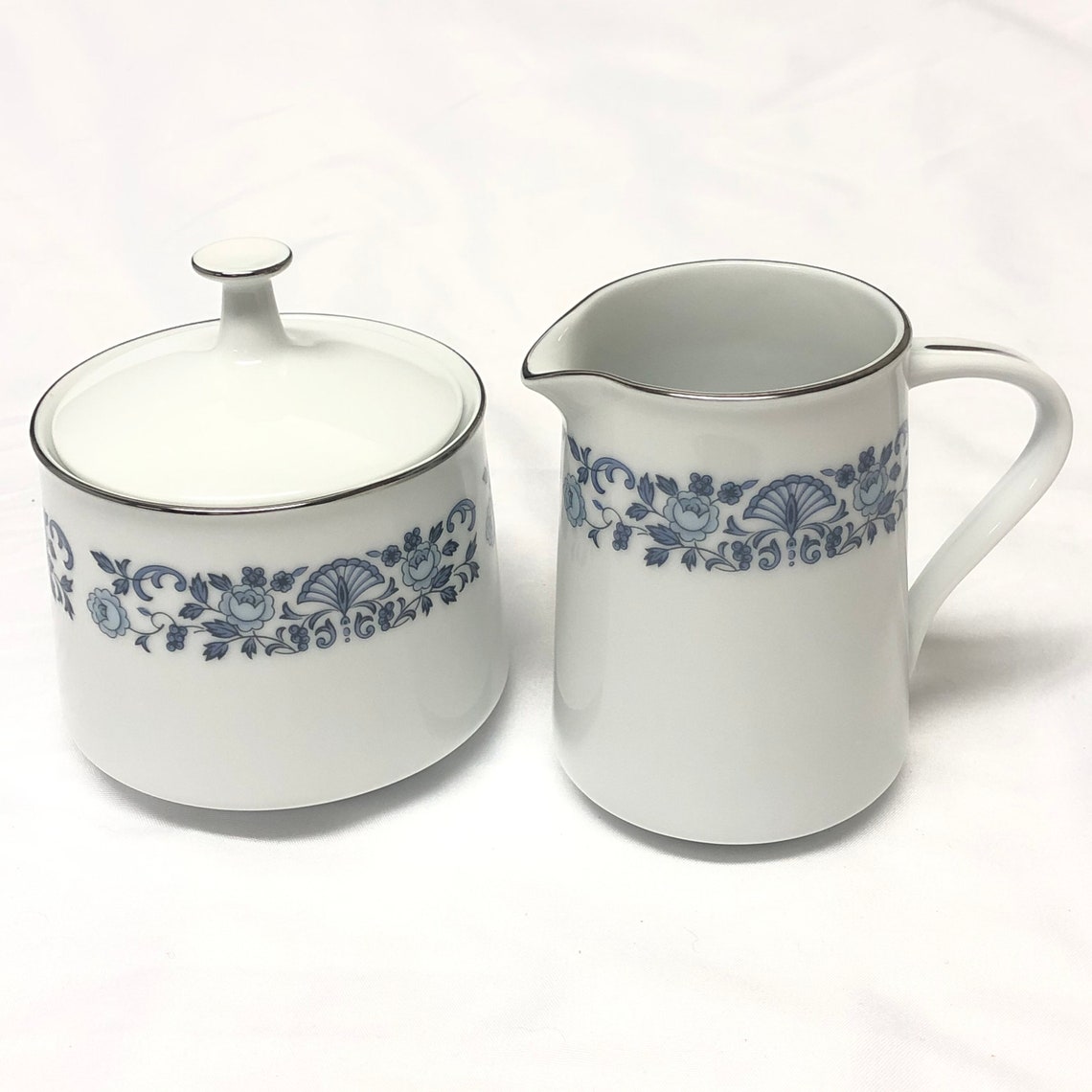 Noritake Royal Blue Creamer and Sugar Bowl Etsy