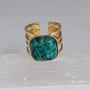 African Turquoise Stone Ring, Bohemian Ring, African Statement Jewelry