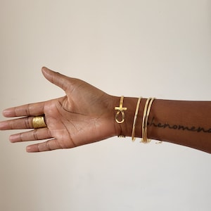 African Ankh Bangle, Stackable Bracelets, Boho Statement Bangles, Ankh Jewelry