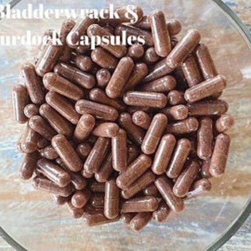 Organic SEAMOSS, BLADDERWRACK and BURDOCK Pills/ Alkaline Capsules/ Sea Moss Pills