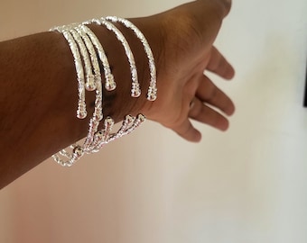 Goddess 6 PIECE bangle set, Stackable Bracelets, Boho African Statement Bangles