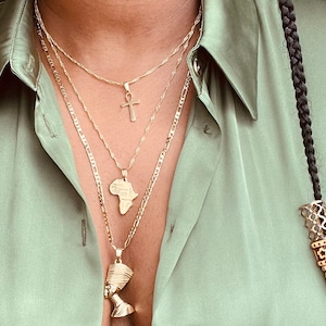 18K Gold African Necklace Set, African Statement Jewelry, African Jewelry