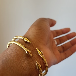 Goddess TWO PIECE bangle set, Stackable Bracelets, Boho African Statement Bangles
