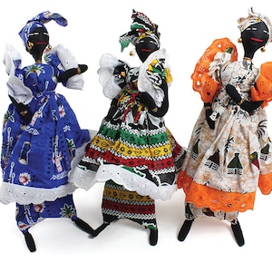 Senegalese Cloth Doll On Stand, Africa Doll